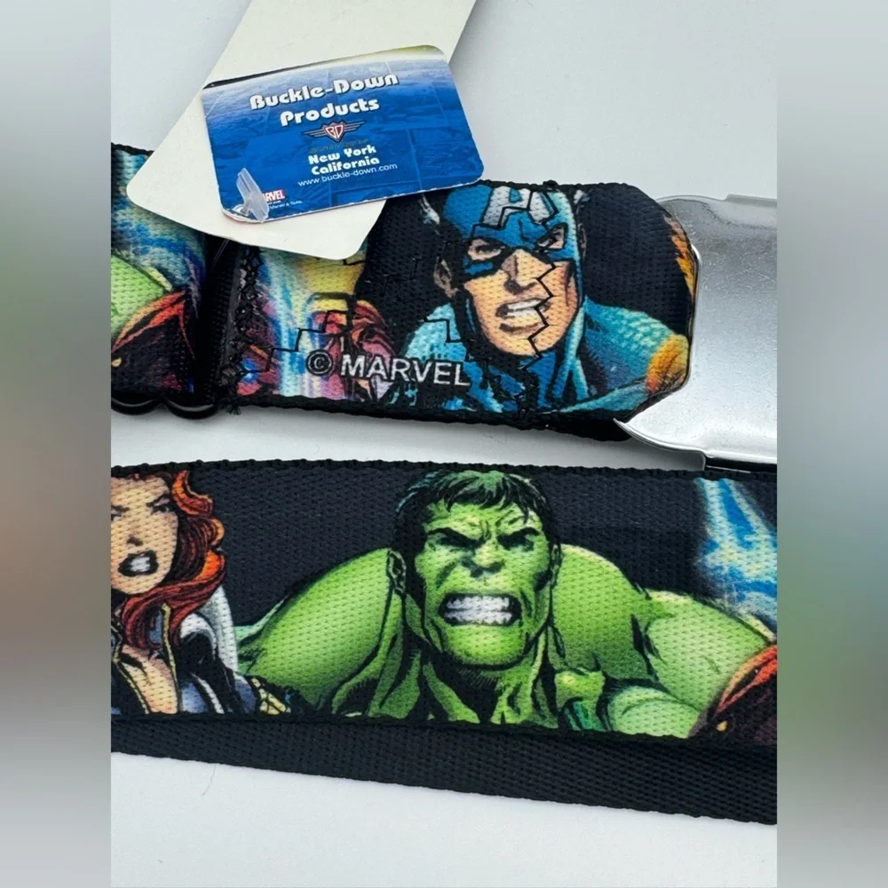 NWT Buckle-Down Seat belt Marvel Kids boys Belt hulk superhero Thor Ironman